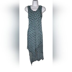 Wispy Teal& Green Dress w Slip M